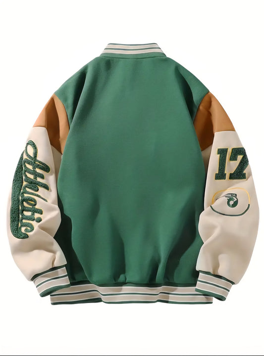 Men's Vintage Athletic Varsity Jacket with Embroider '17